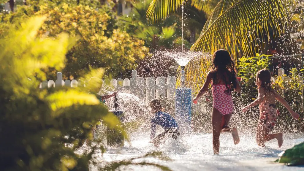 Children Playing in the fountain at The Ritz-Carlton Grand Cayman (Photo: Cayman Islands Department of Tourism)