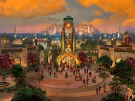 Artist rendering of the entrance to Universal Epic Universe