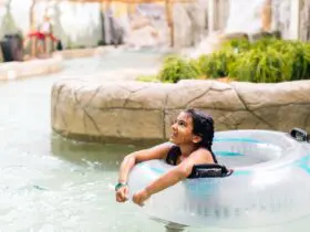 Floating on the lazy river at Camelback Resort's Auquatopia water park (Photo: Camelback Resort)