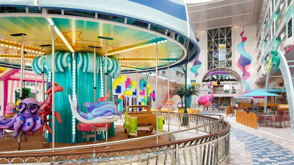 carousel in the Surfside area of the Royal Caribbean ship Icon of the Seas