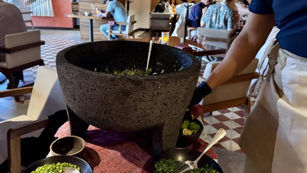 guacamole making at Maxal restaurant at Hilton Vallarta Riviera all-inclusive resort in Puerto Vallarta