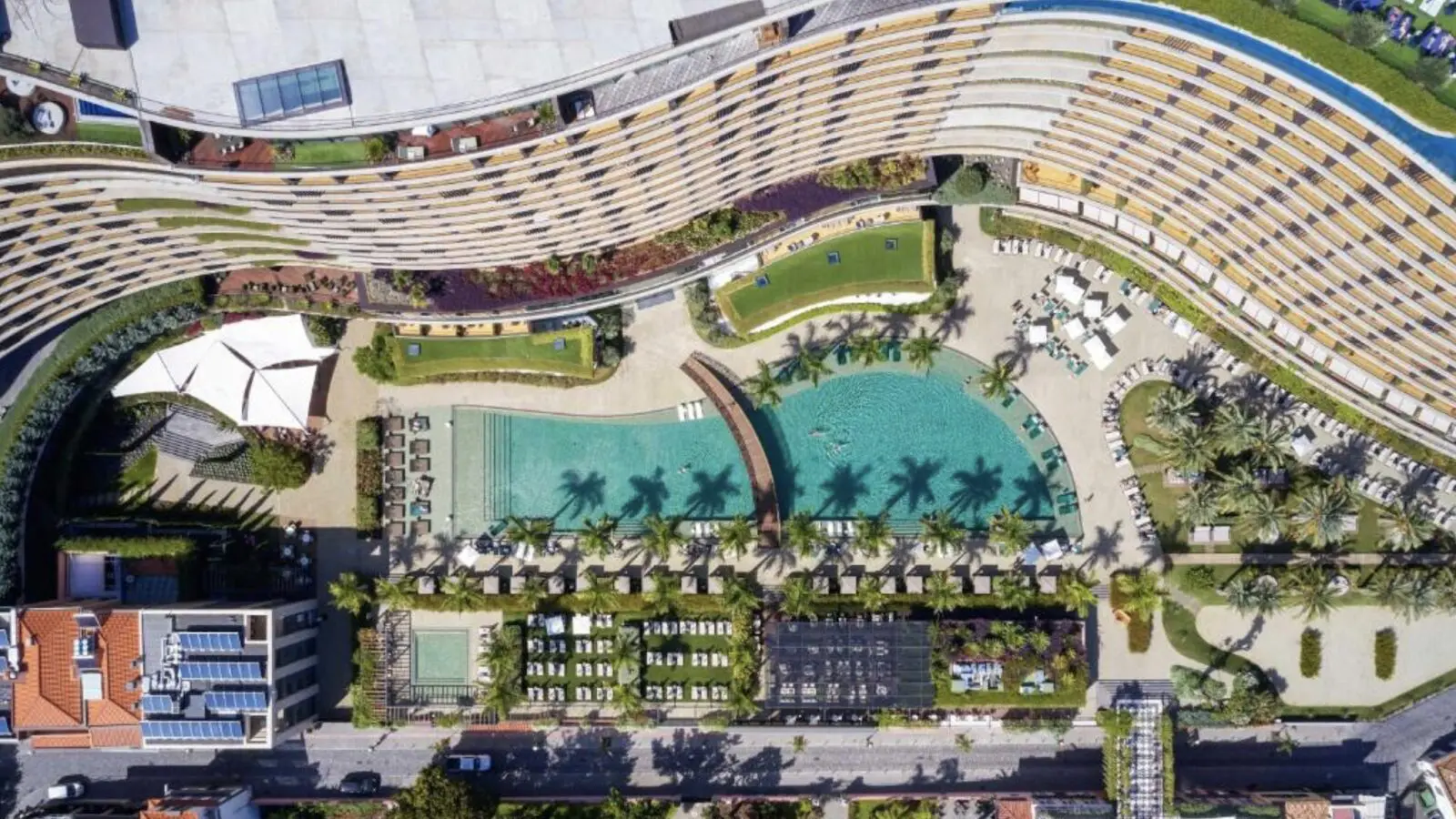 Aerial view of the Savoy Palace in Funchal, Azores