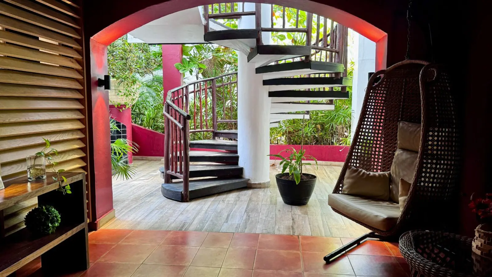 spiral staircase at the spa at Club Med Cancun
