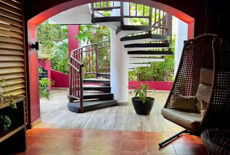 spiral staircase at the spa at Club Med Cancun