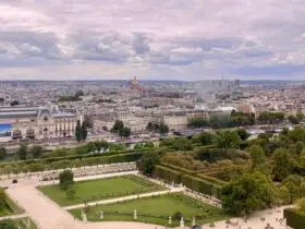 view over Paris from the ferris wheel at the Jardin des Tuileries
