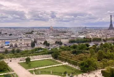 view over Paris from the ferris wheel at the Jardin des Tuileries