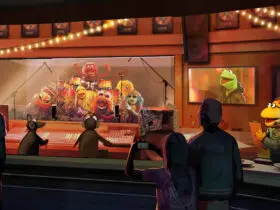 Concept art for the pre-show on Rock 'n' Roller Coaster Starring the Muppets