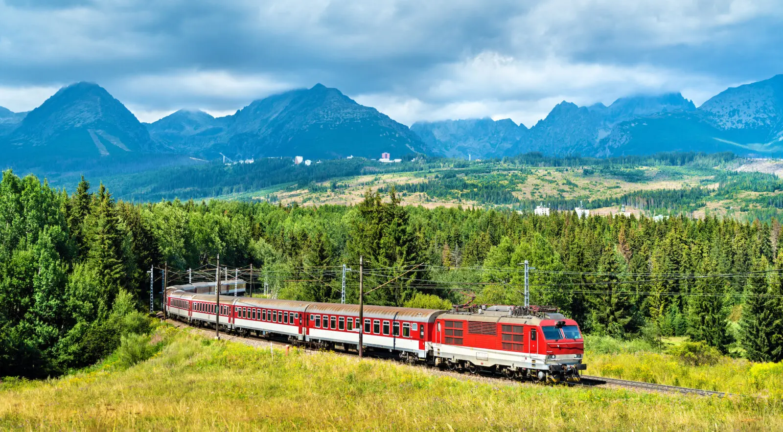 Passenger train in the High Tatra Mountains - Slovakia, Central Europe
