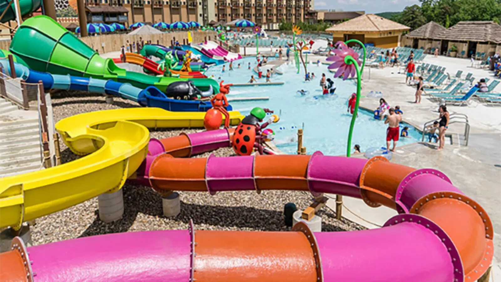 waterslides at Kalahari Resorts in the Pocono Mountains