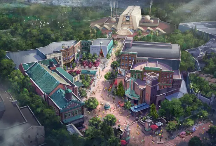 Concept art of Monsters Inc.-themed land coming to Hollywood Studios