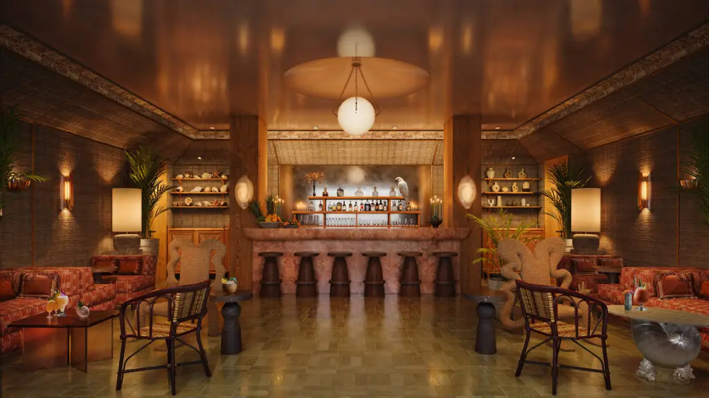 A rendering of Soothsayer bar at Dune House Hotel & Spa