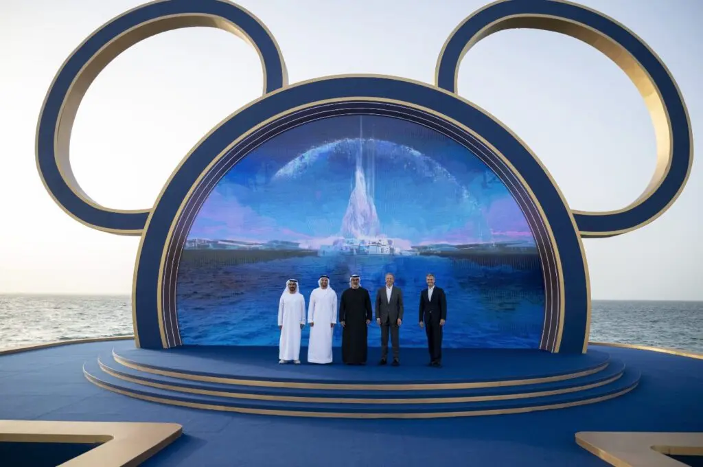 Bob Iger and Josh D'Amaro at the future site of Disney Abu Dhabi