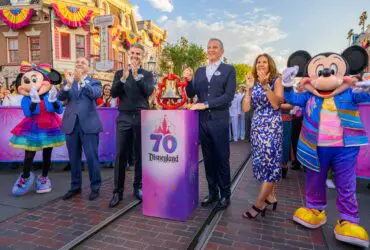 Josh D'Amaro, Bob Iger and Thomas Mazloum at Disneyland Resort