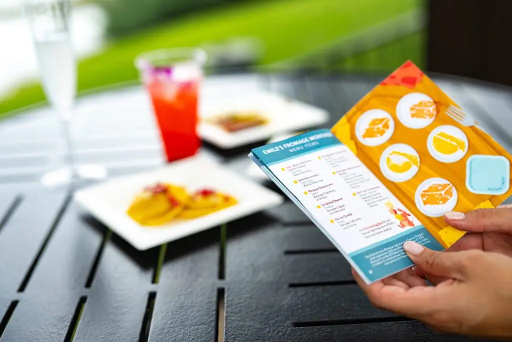 Booklet from Emile's Fromage Montage at the EPCOT Food and Wine Festival