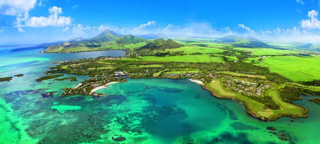 Arial view of Anahita Golf Club in Mauritius