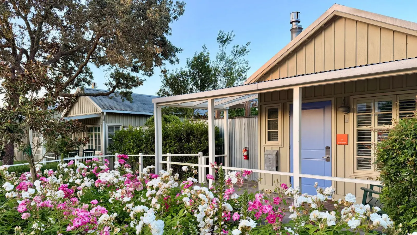 flowers and cottages at Carneros Resort & Spa in Napa, California