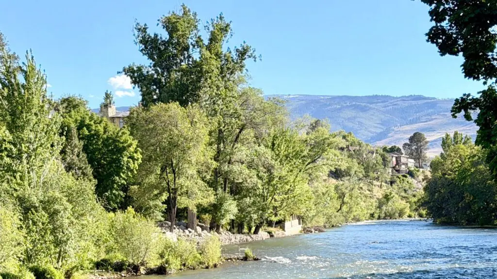 Truckee River and green river banks through downtown Reno