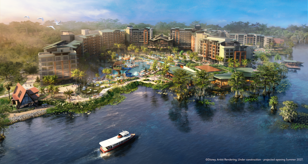 Concept art of Disney Lakeshore Lodge, opening summer 2027