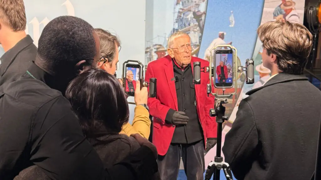 Bob Gurr at opening of Disneyland Handcrafted