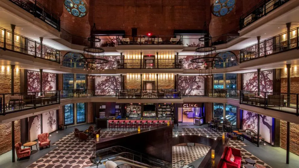 lobby of the Liberty Hotel in Boston