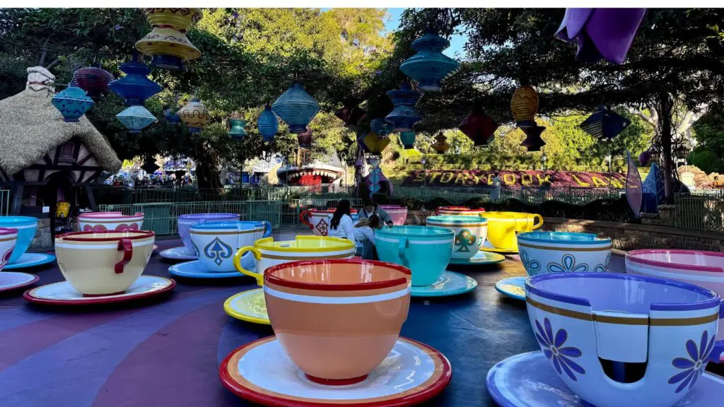 Teacup ride at Disneyland early in the morning