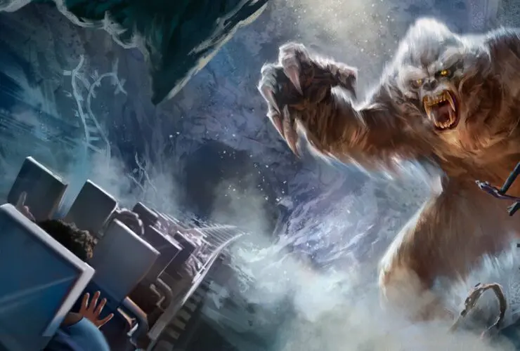 Concept art for repaired yeti Audio-Animatronic on Expedition Everest at Walt Disney World