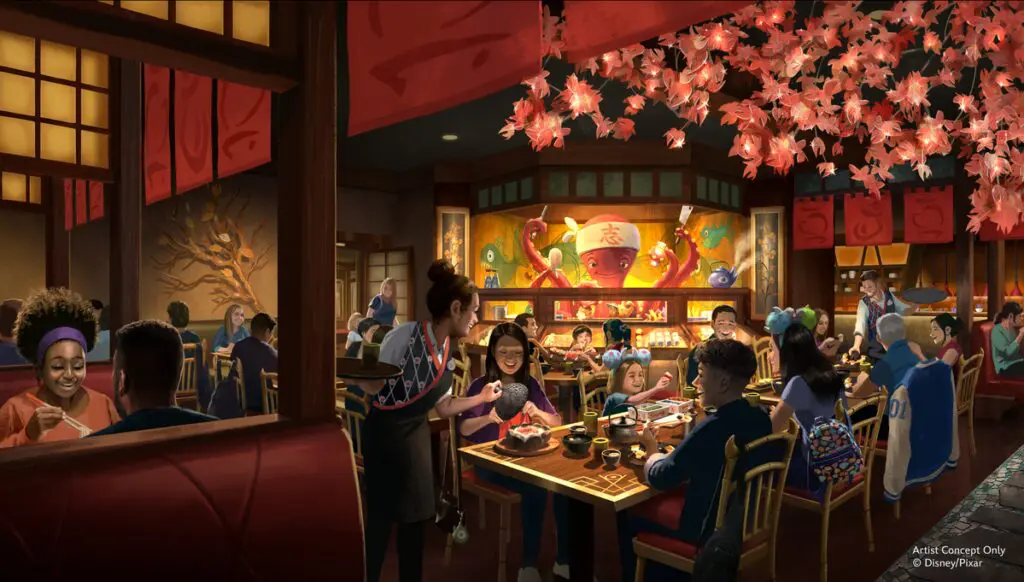 Concept art for Harryhausen's restaurant in Monstropolis coming to Walt Disney World