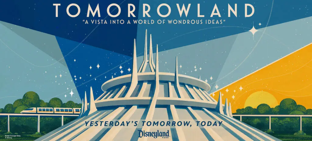Artist rendering of Tomorrowland at Disneyland.