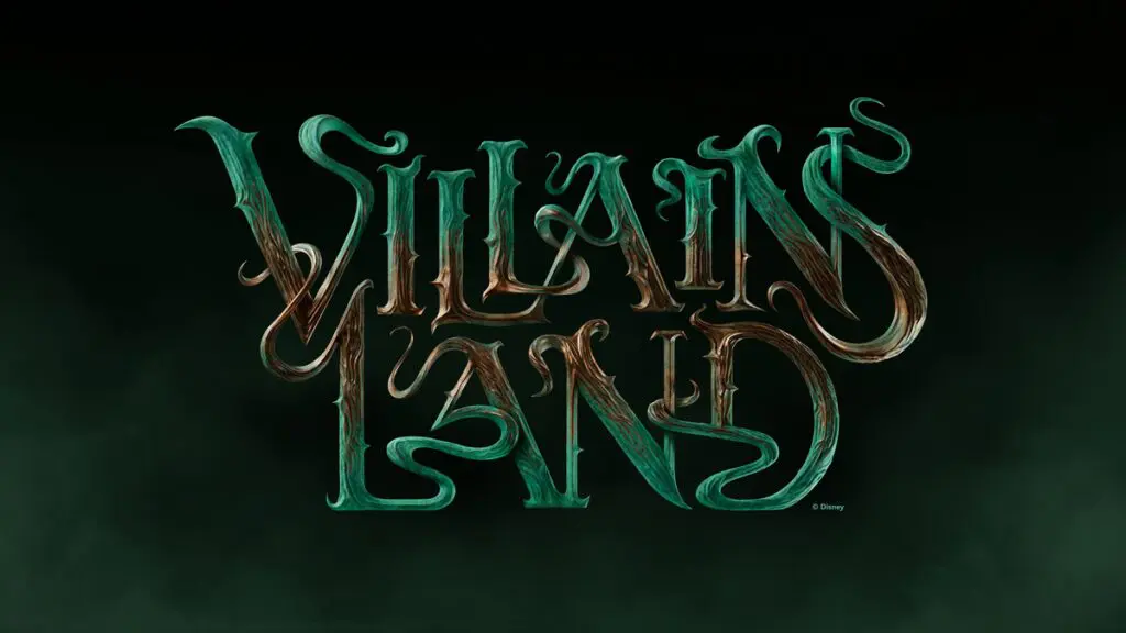 Logo for upcoming Villains Land at Magic Kingdom