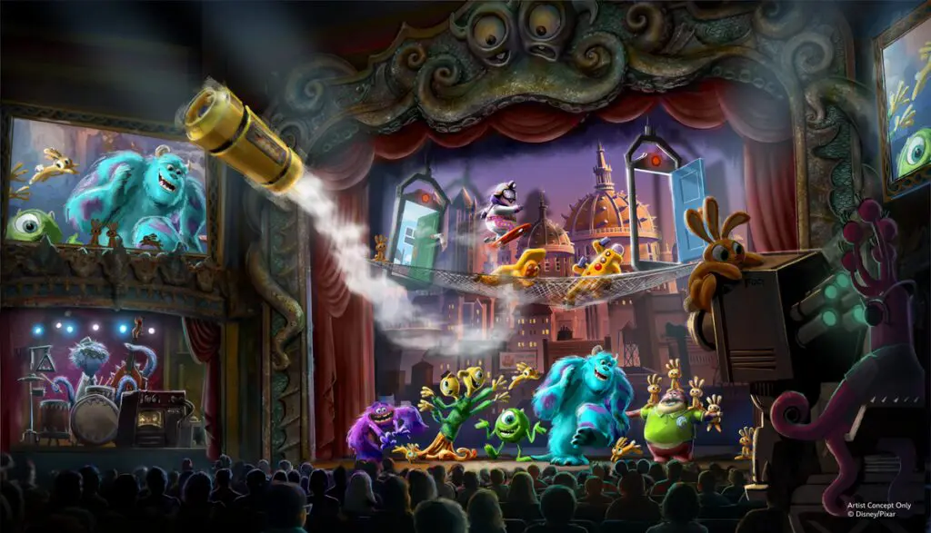 Concept art for "Welcome to Monstropolis" show at Hollywood Studios