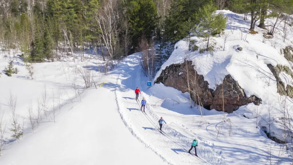 Cross-country skiiers in Marquette County, Michigan