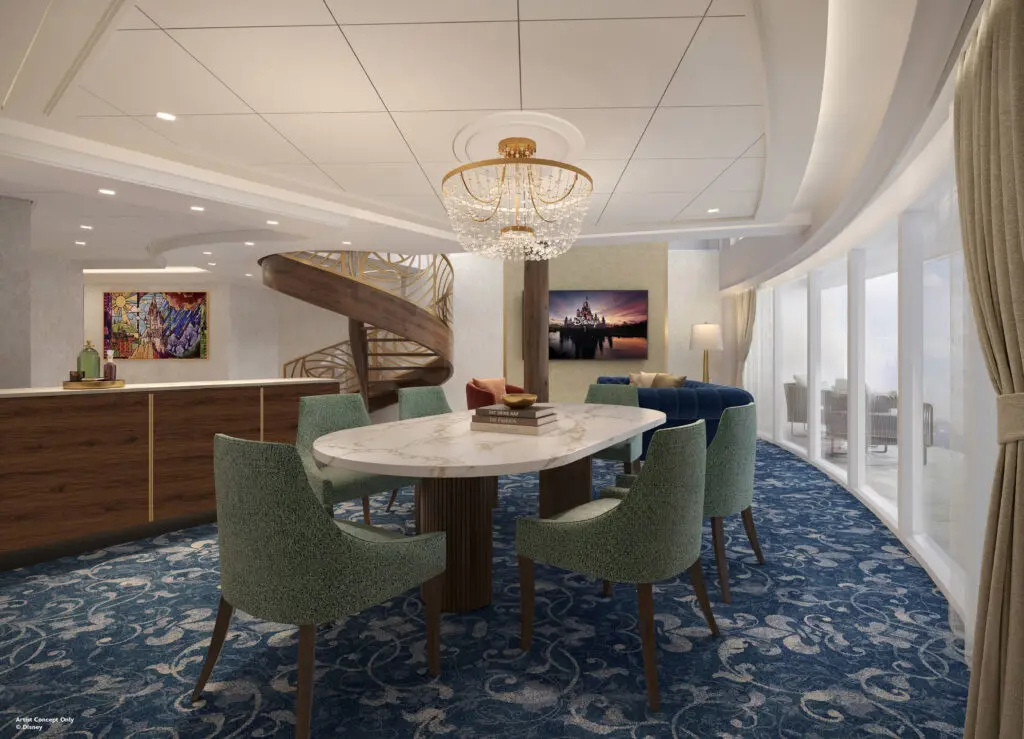 Concept rendering of Royal Rose Suite aboard the Disney Believe
