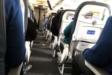 airplane aisle and seats