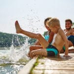 Family splashing on dock (Photo: Shutterstock)