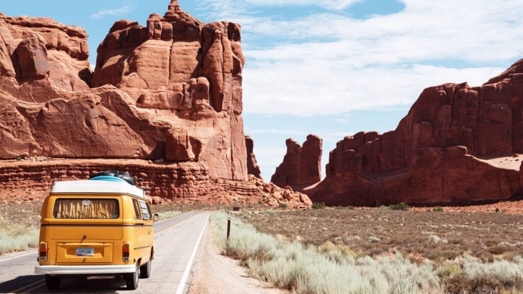 Volkswagon bus at Arches National Park