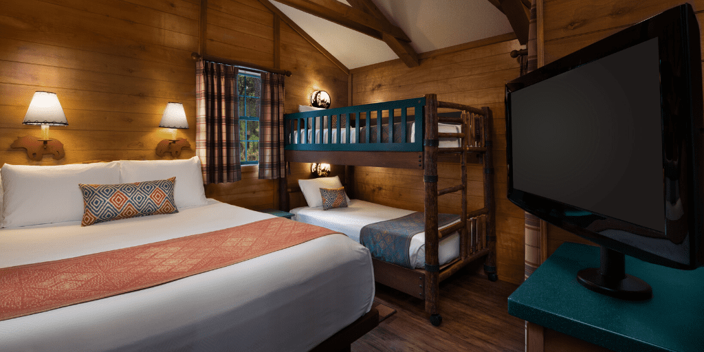 Fully furnished private cabins sleep six at Disney's Fort Wilderness Resort & Campground. (Photo: Disney)