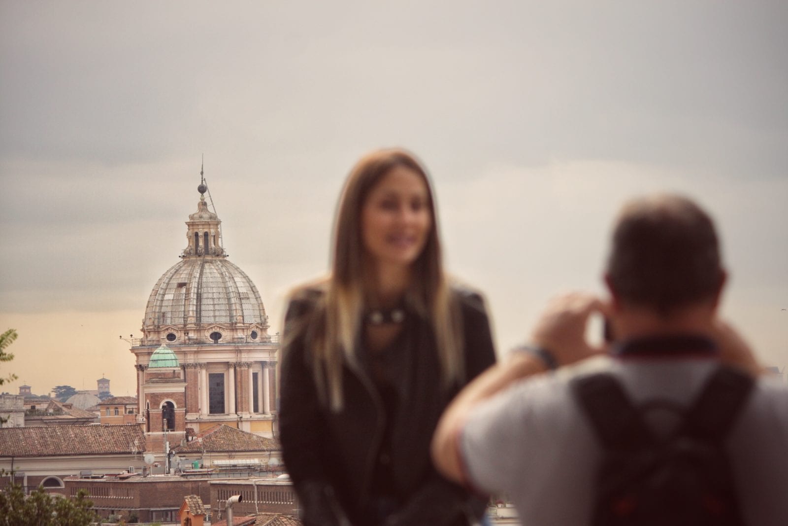 woman in Rome getting photo taken