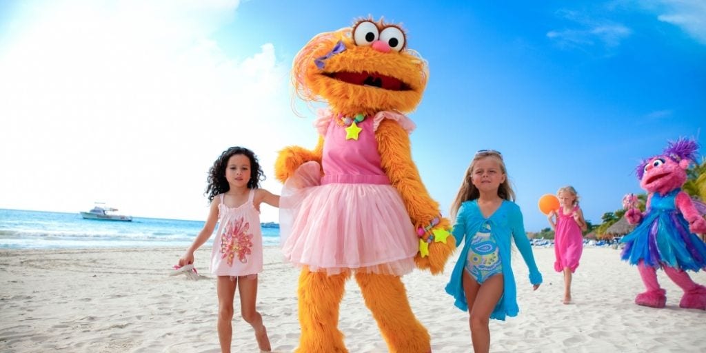 Sesame Street Characters and Kids at Beaches Negril