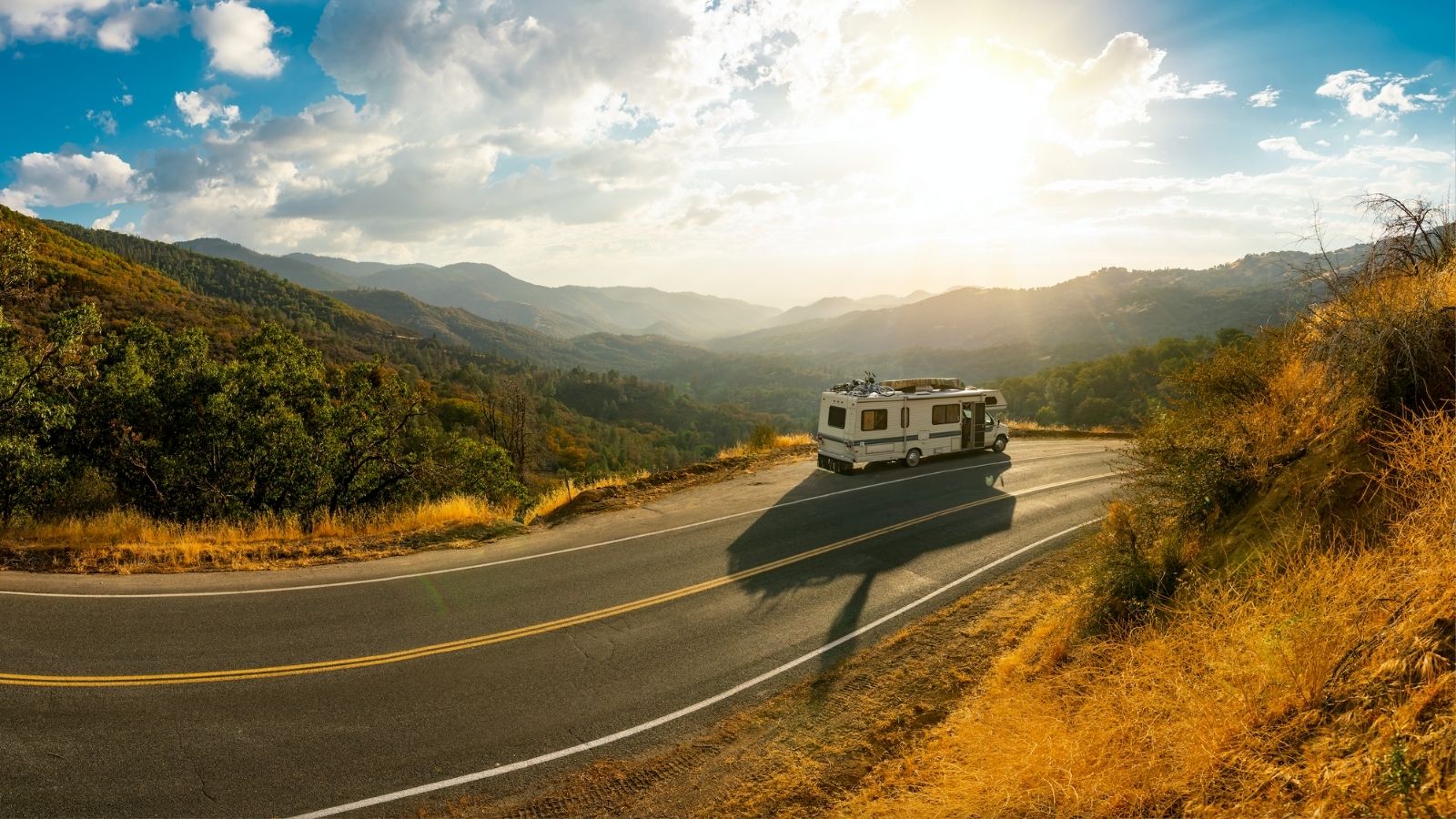 An RV drives the open road on a family road trip (Photo: Shutterstock)