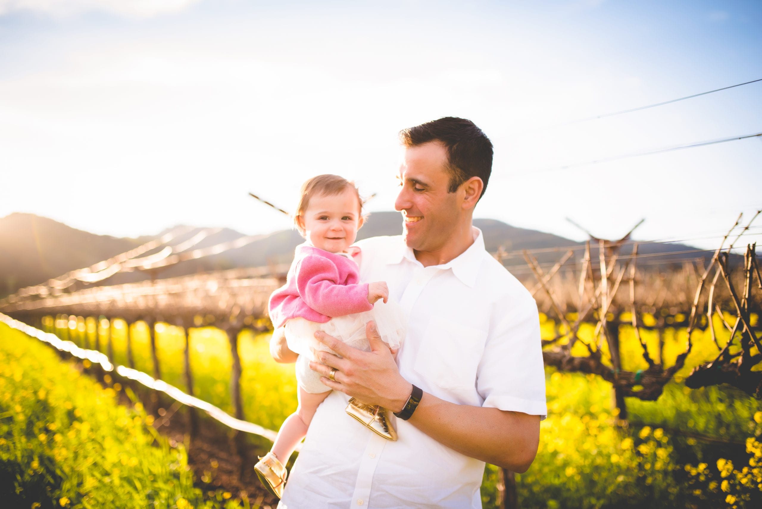 father and daughter in a vineyard in Napa- Napa Valley Hotels