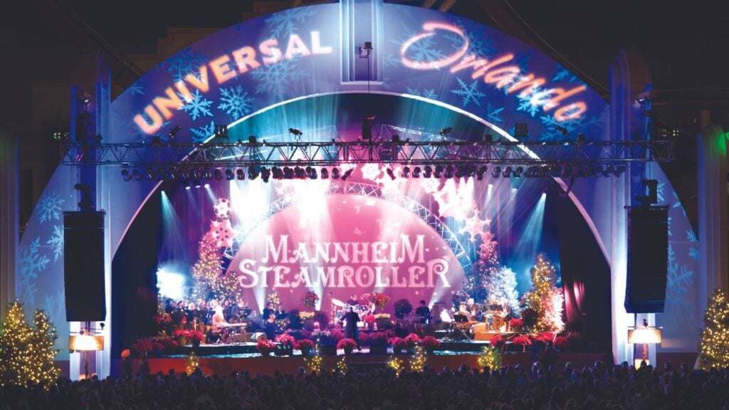Manheim Steamroller plays live Christmas concerts at Universal Orlando during the holidays (Photo: Universal Orlando)