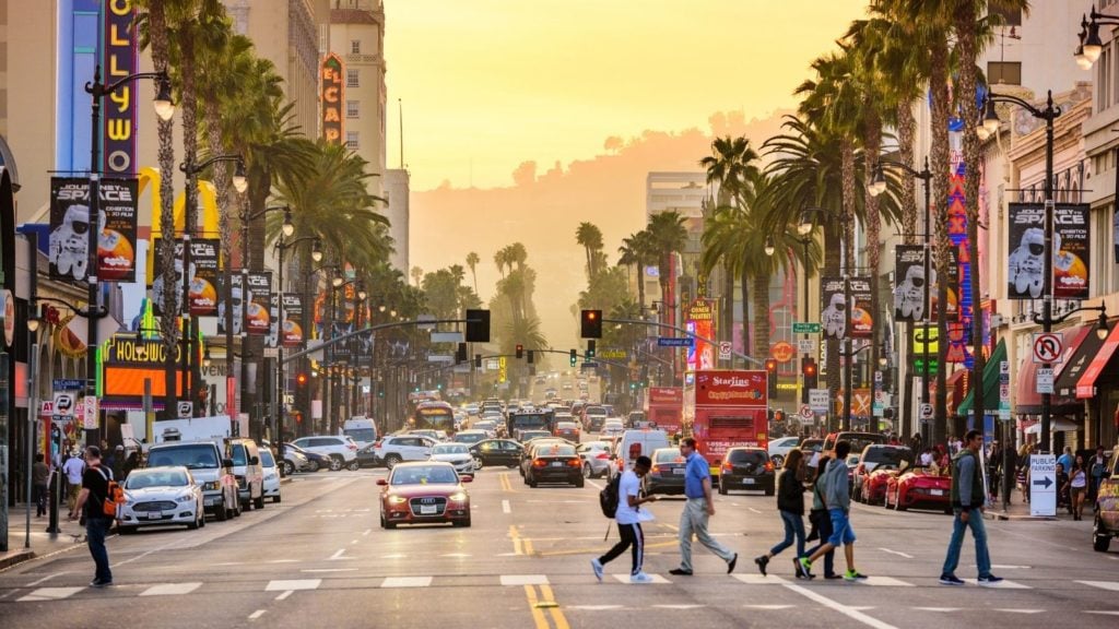 Hollywood Boulevard at dusk (Photo: Shutterstock)
