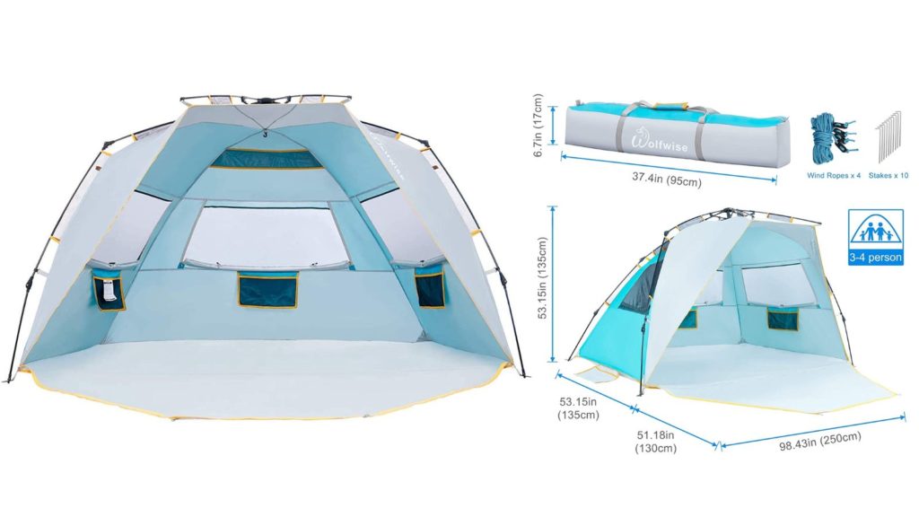 WolfWise 4 Person Easy Up Beach Tent (Photo: Amazon)