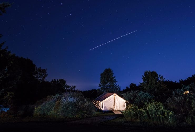 Firelight Camps at night