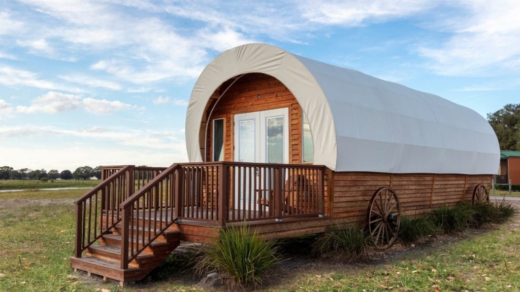 Conestoga wagon glamping site