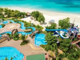 Aerial view of waterpark and beach at Beaches Negril all-inclusive beach resort (Photo: Beaches)