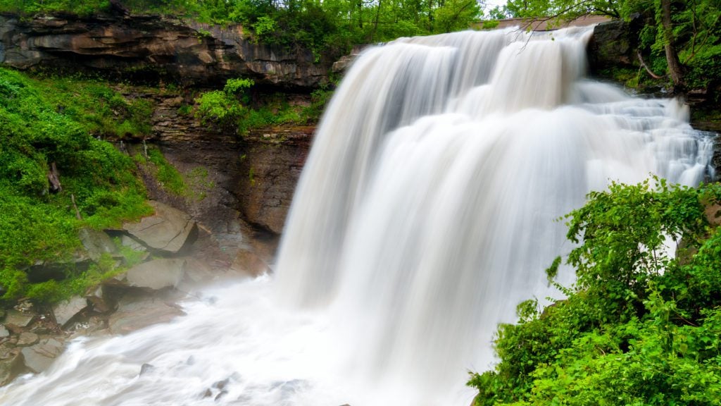 Brandywine falls in Cuyahoga National Park in spring