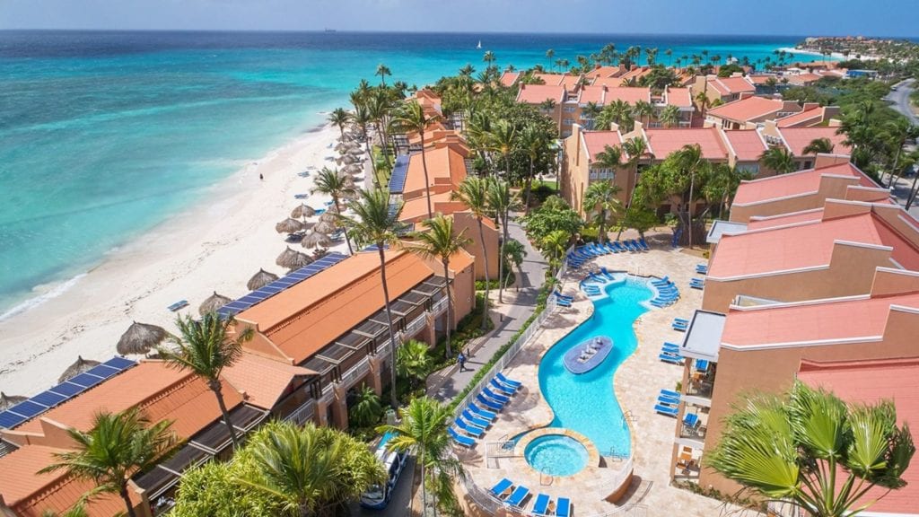 Aerial view of the pool at Divi Dutch Village (Photo: Divi Dutch Village)