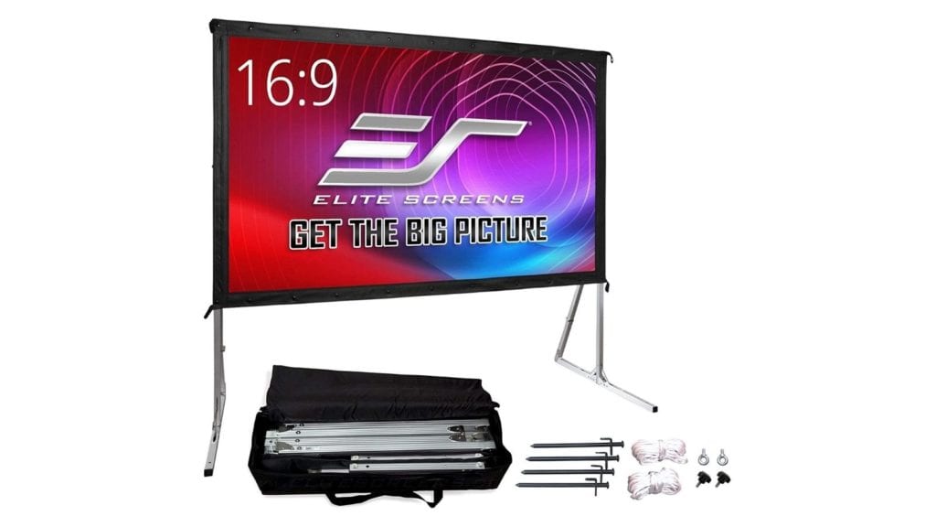 Elite Screens Yard Master Indoor and Outdoor Portable Folding Projector Screen with Stand