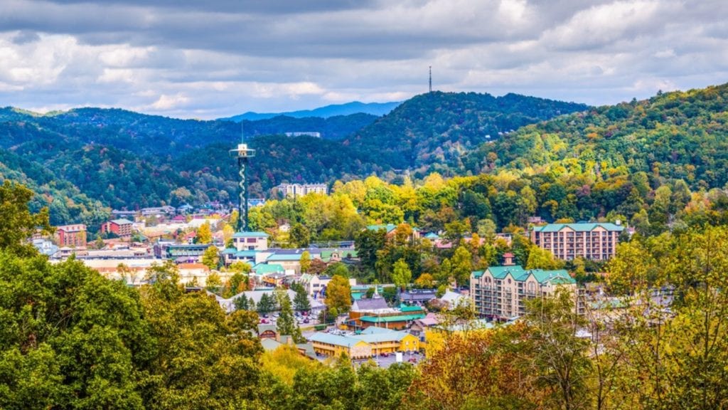 Gatlinburg, Tennessee skyline with Smoky Mountains in background (Photo: Shutterstock)